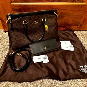 Coach satchel and matching wallet
